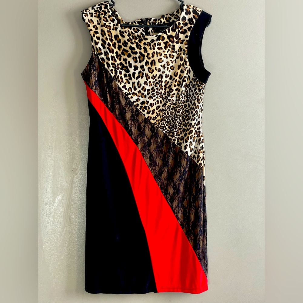 Black and red leopard print dress only worn once.